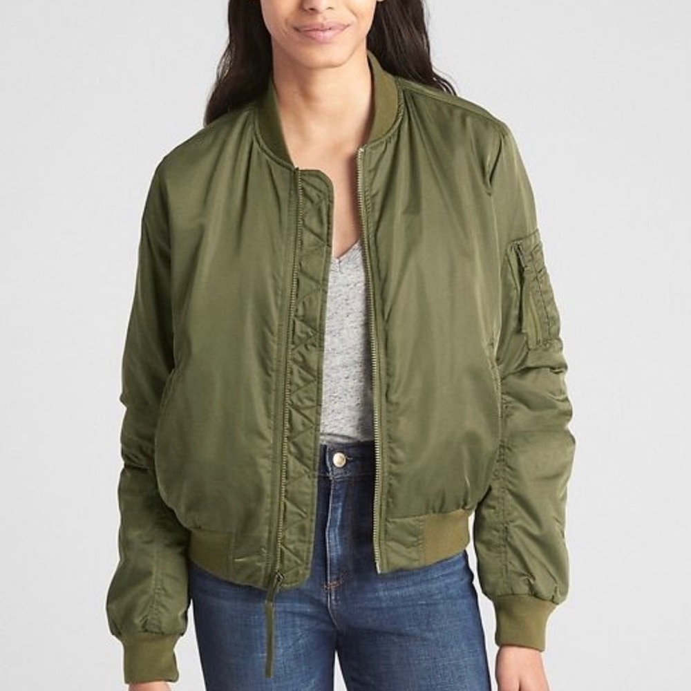 Gap green bomber jacket